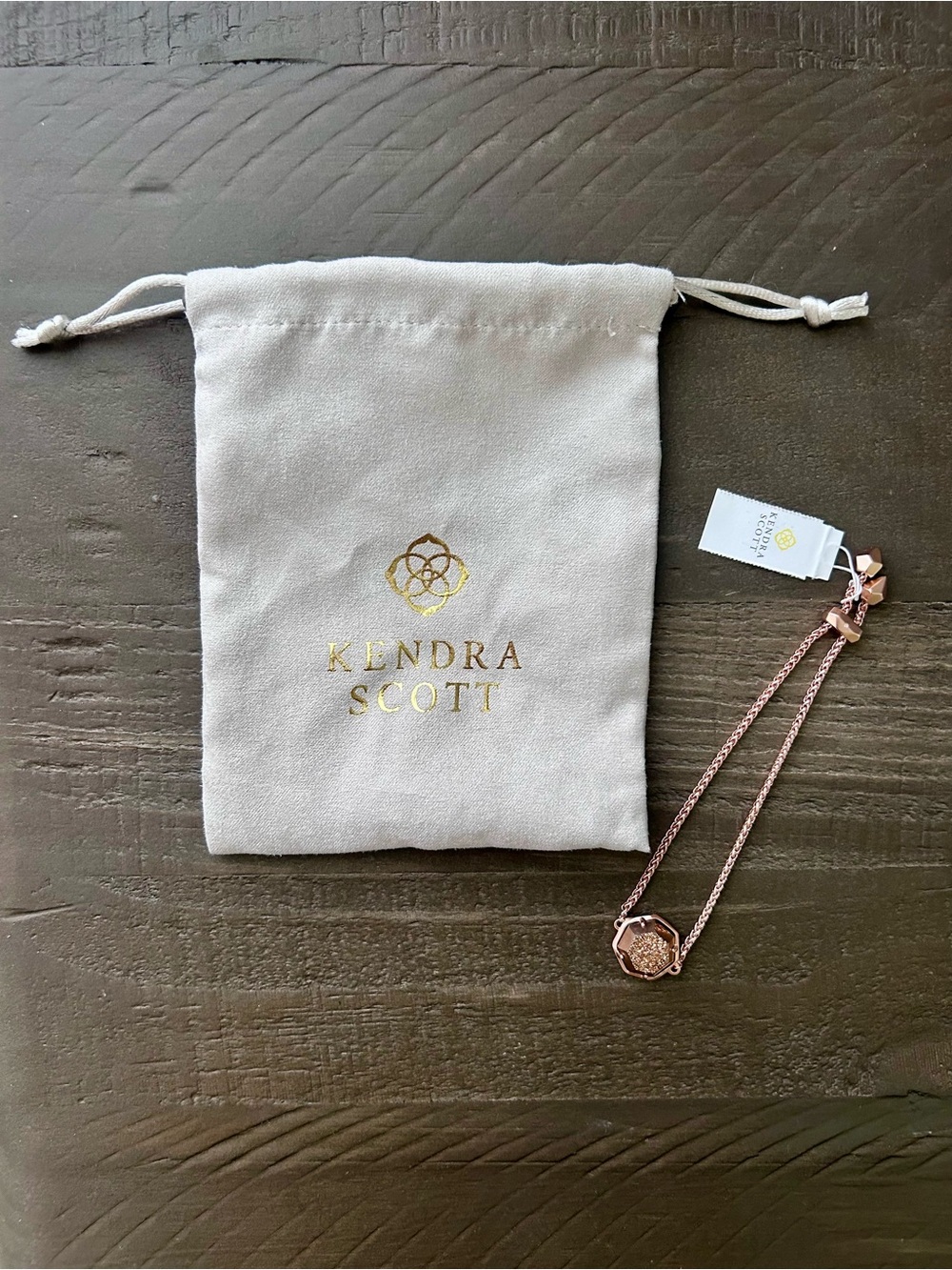 Kendra Scott Rose Gold Bracelet with Light Pink Accent
